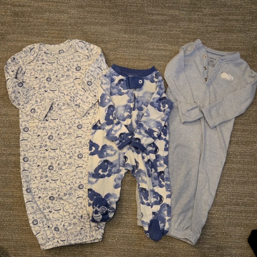 Baby Boy Sleepers And Gowns - NEWBORN - 3 Mos
